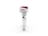 White gold Bezel Set Emerald Cut Diamond Split Shank Ring_2