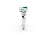 White gold Bezel Set Emerald Cut Diamond Split Shank Ring_2