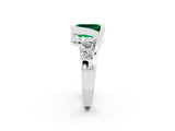 White gold Bezel Set Emerald Cut Diamond Split Shank Ring_2