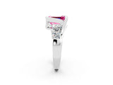 White gold Bezel Set Emerald Cut Diamond Split Shank Ring_2