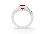 White gold Bezel Set Emerald Cut Diamond Split Shank Ring_3