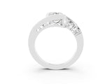White gold Bezel Set Emerald Cut Diamond Split Shank Ring_3
