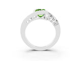 White gold Bezel Set Emerald Cut Diamond Split Shank Ring_3