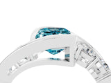White gold Bezel Set Emerald Cut Diamond Split Shank Ring_4