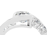 White gold Bezel Set Emerald Cut Diamond Split Shank Ring_4
