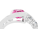 White gold Bezel Set Emerald Cut Diamond Split Shank Ring_4
