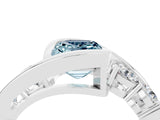White gold Bezel Set Emerald Cut Diamond Split Shank Ring_4