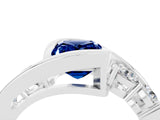 White gold Bezel Set Emerald Cut Diamond Split Shank Ring_4