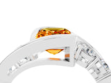 White gold Bezel Set Emerald Cut Diamond Split Shank Ring_4
