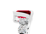 White gold Bezel Set Emerald Cut Diamond Split Shank Ring_5