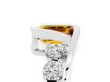 White gold Bezel Set Emerald Cut Diamond Split Shank Ring_5
