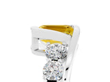 White gold Bezel Set Emerald Cut Diamond Split Shank Ring_5