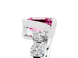 White gold Bezel Set Emerald Cut Diamond Split Shank Ring_5