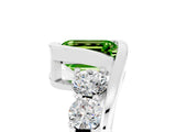 White gold Bezel Set Emerald Cut Diamond Split Shank Ring_5