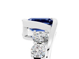 White gold Bezel Set Emerald Cut Diamond Split Shank Ring_5