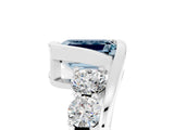 White gold Bezel Set Emerald Cut Diamond Split Shank Ring_5