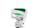 White gold Bezel Set Emerald Cut Diamond Split Shank Ring_5