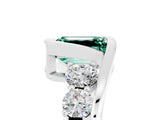White gold Bezel Set Emerald Cut Diamond Split Shank Ring_5