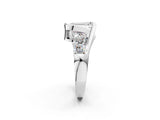 White gold Bezel Set Emerald Diamond Split Shank Ring_5