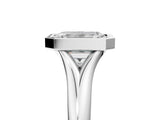 White gold Bezel Set Emerald Solitaire Diamond Ring with Smooth Band 5