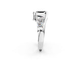 White gold Bezel Set Fancy Black Asscher Cut Diamond Split Shank Ring_26
