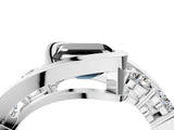 White gold Bezel Set Fancy Black Asscher Cut Diamond Split Shank Ring_28