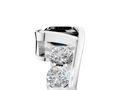 White gold Bezel Set Fancy Black Asscher Cut Diamond Split Shank Ring_29