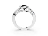 White gold Bezel Set Fancy Black Cushion Cut Diamond Split Shank Ring_39