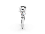 White gold Bezel Set Fancy Black Cushion Cut Diamond Split Shank Ring_51