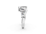 White gold Bezel Set Fancy Black Emerald Cut Diamond Split Shank Ring_20