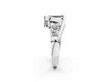White gold Bezel Set Fancy Black Emerald Cut Diamond Split Shank Ring_2