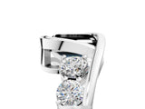 White gold Bezel Set Fancy Black Emerald Cut Diamond Split Shank Ring_5