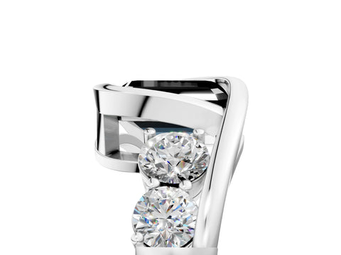 White gold Bezel Set Fancy Black Emerald Cut Diamond Split Shank Ring_5