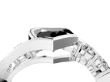 White gold Bezel Set Fancy Black Heart Cut Diamond Split Shank Ring_28