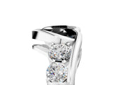 White gold Bezel Set Fancy Black Heart Cut Diamond Split Shank Ring_29