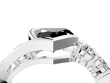 White gold Bezel Set Fancy Black Heart Cut Diamond Split Shank Ring_40