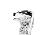 White gold Bezel Set Fancy Black Heart Cut Diamond Split Shank Ring_41