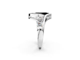 White gold Bezel Set Fancy Black Marquise Cut Diamond Split Shank Ring_32