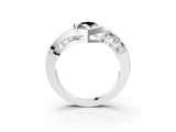 White gold Bezel Set Fancy Black Marquise Cut Diamond Split Shank Ring_33