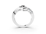 White gold Bezel Set Fancy Black Marquise Cut Diamond Split Shank Ring_51