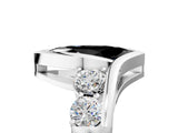 White gold Bezel Set Fancy Black Marquise Cut Diamond Split Shank Ring_53