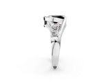 White gold Bezel Set Fancy Black Oval Cut Diamond Split Shank Ring_37