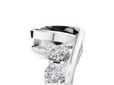 White gold Bezel Set Fancy Black Oval Cut Diamond Split Shank Ring_53