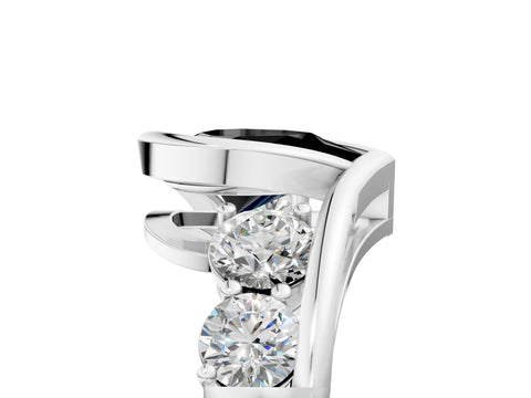 White gold Bezel Set Fancy Black Pear Cut Diamond Split Shank Ring_23