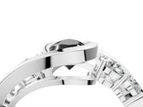 White gold Bezel Set Fancy Black Pear Cut Diamond Split Shank Ring_4
