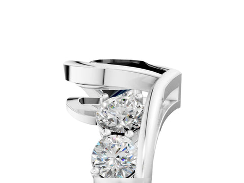 White gold Bezel Set Fancy Black Pear Cut Diamond Split Shank Ring_5