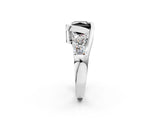 White gold Bezel Set Fancy Black Princess Cut Diamond Split Shank Ring_38