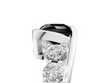 White gold Bezel Set Fancy Black Princess Cut Diamond Split Shank Ring_41