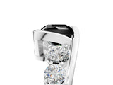White gold Bezel Set Fancy Black Princess Cut Diamond Split Shank Ring_53