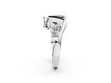 White gold Bezel Set Fancy Black Radiant Cut Diamond Split Shank Ring_50